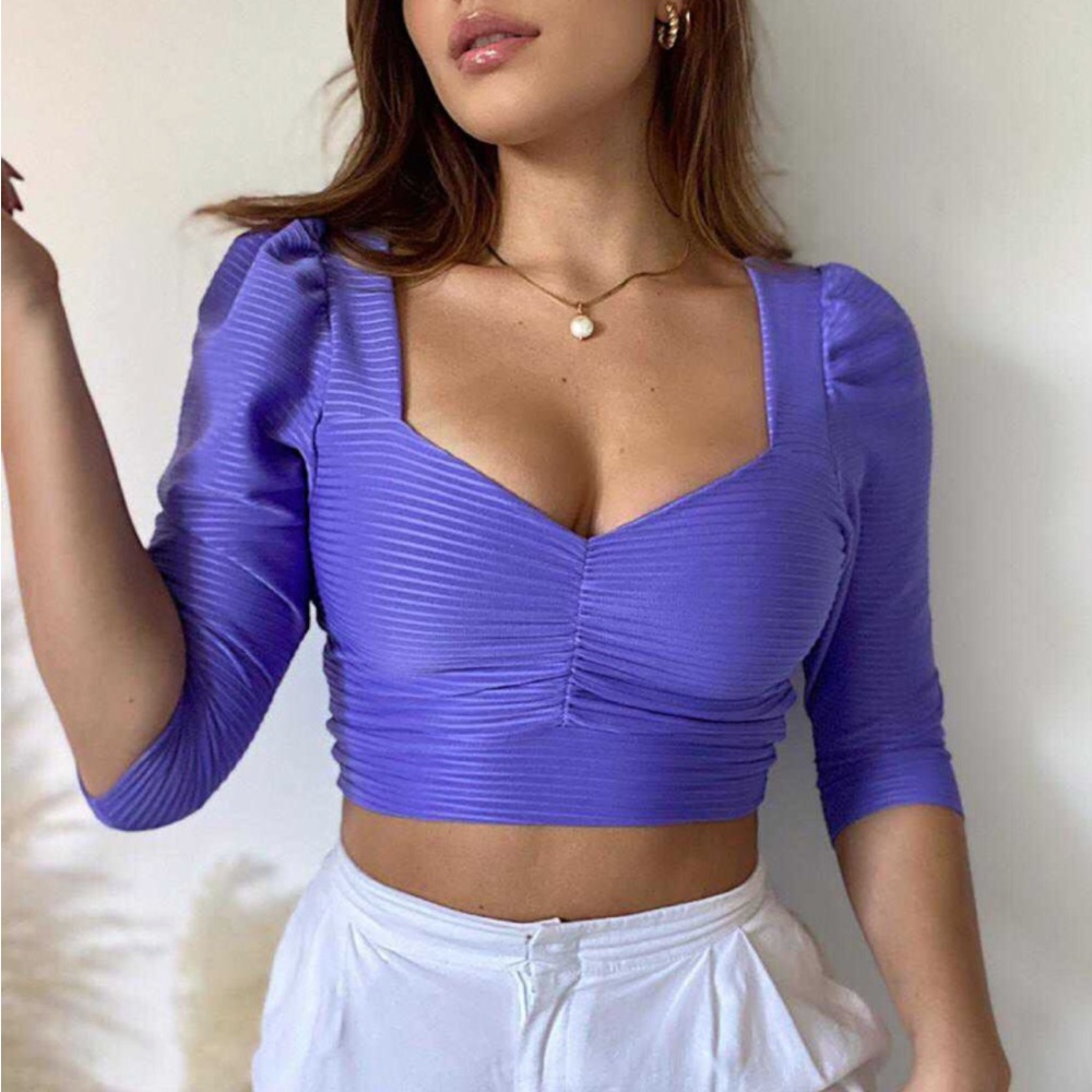 Beautiful elegant crop tops one size. Fits up to bra size 36B.